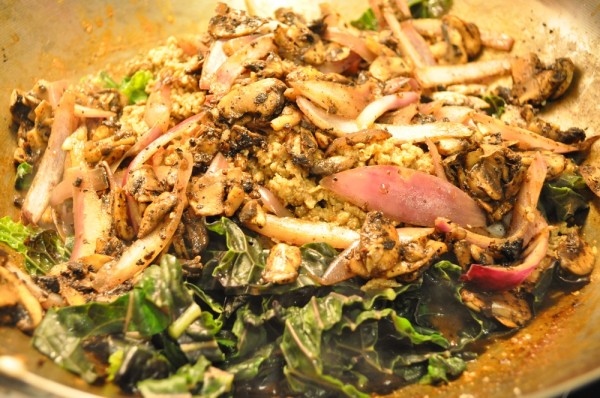 Stir fry with Deadon cabbage and seitan