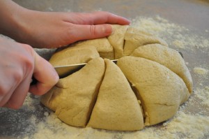 Cut the dough into eight equal pieces