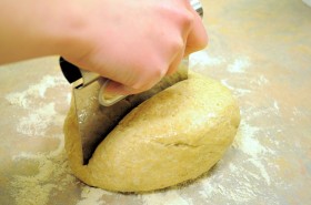Halve the dough ball to make two pies