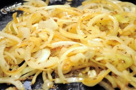 Browned onions and caraway seeds