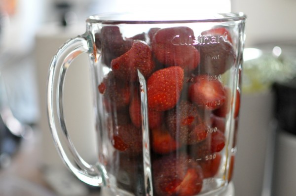 Strawberries in the blender