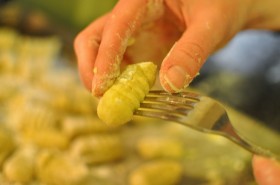 ... and then roll the gnocchi off the end of the fork.