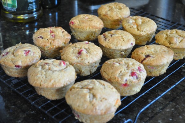 Cranberry-carrot muffins