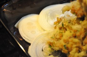 Kibbeh onion layer