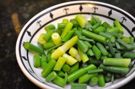 Chopped garlic scapes