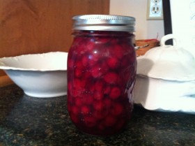 Pickled cranberries waiting for cheese and crackers